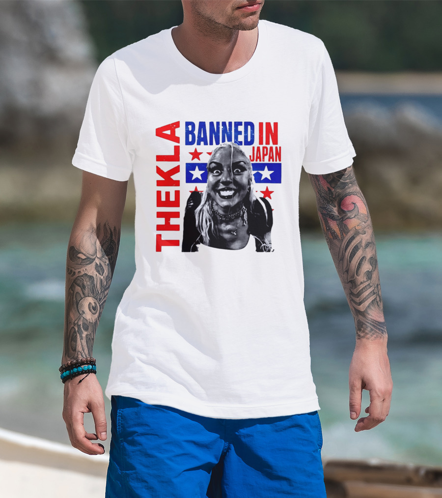 Thekla Banned In Japan Bold Red Blue Stars T-Shirt