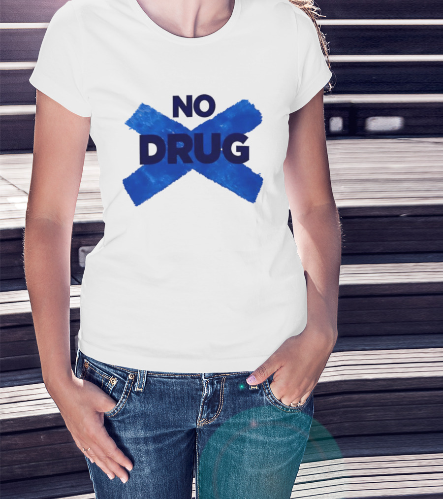 Maradona No Drug Blue Cross Message T-Shirt