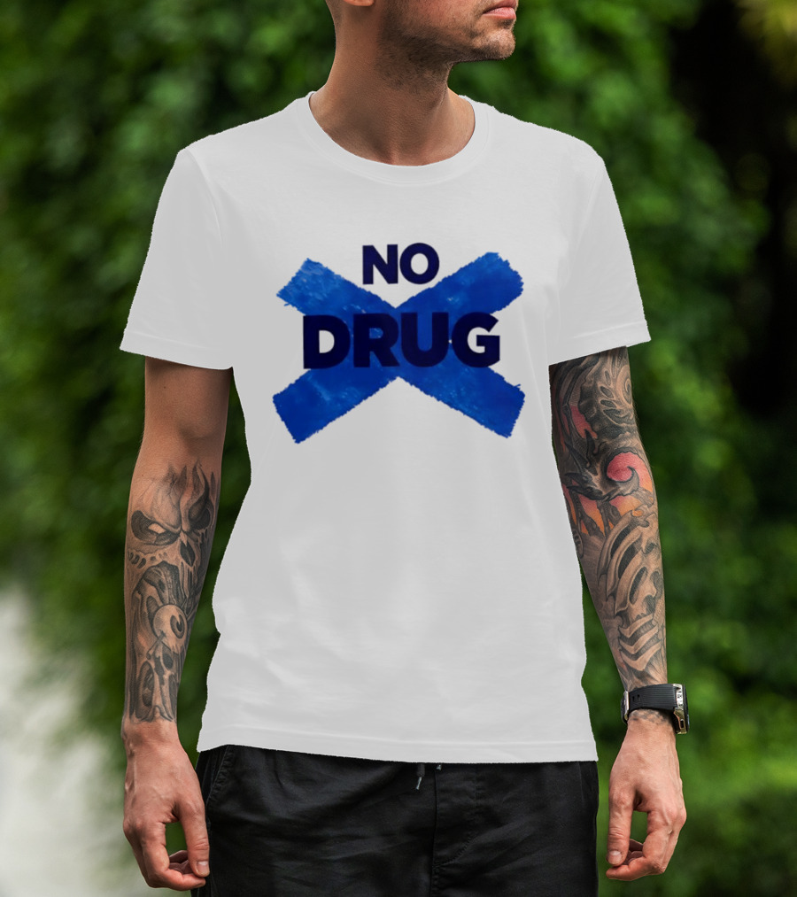 Maradona No Drug Blue Cross Message T-Shirt