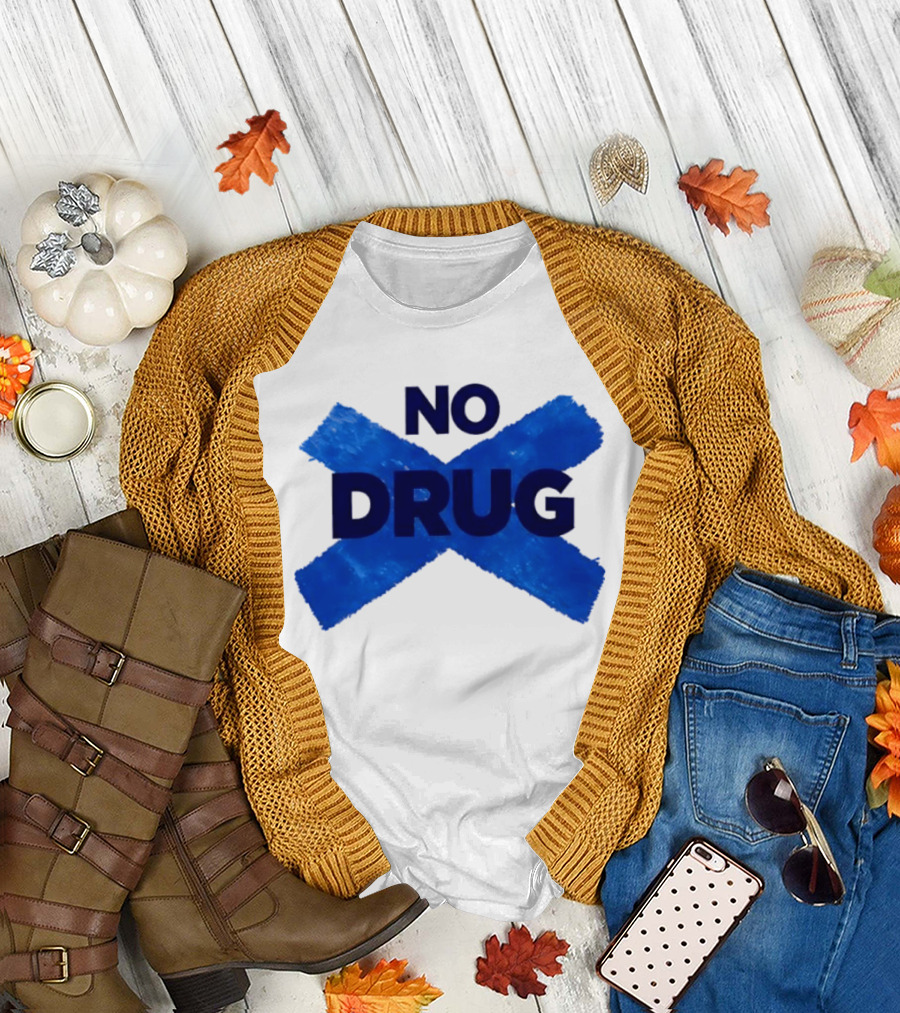 Maradona No Drug Blue Cross Message T-Shirt