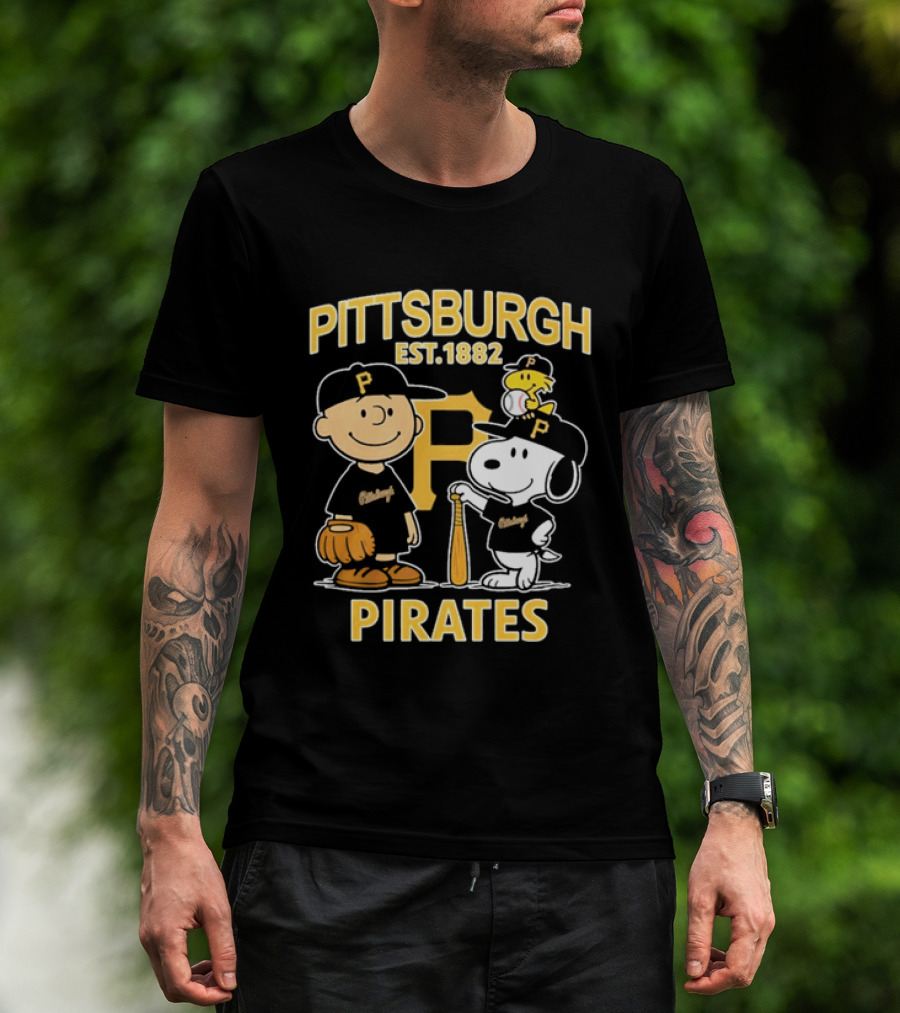 Pittsburgh Pirates EST 1882 Snoopy Characters Baseball Fan Merch T-Shirt