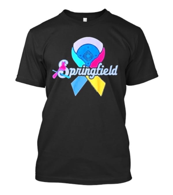 Springfield Baseball Ribbon Against Cancer Cardinal T-Shirt