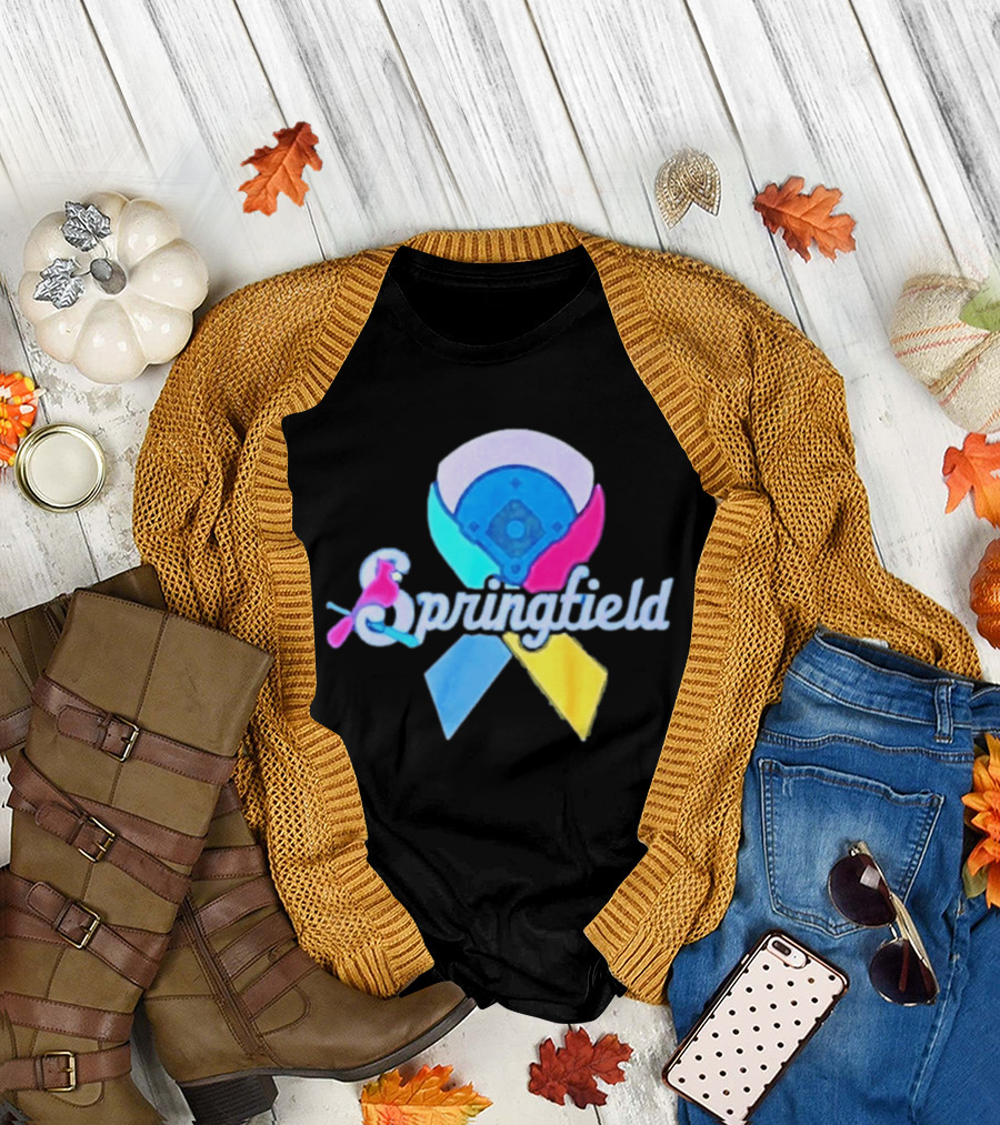 Springfield Baseball Ribbon Against Cancer Cardinal T-Shirt