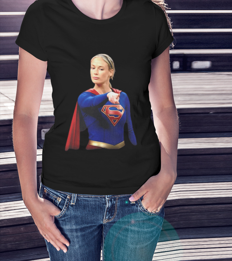 Supergirl Sophie Cunningham Pointing Indiana Fever WNBA T-Shirt