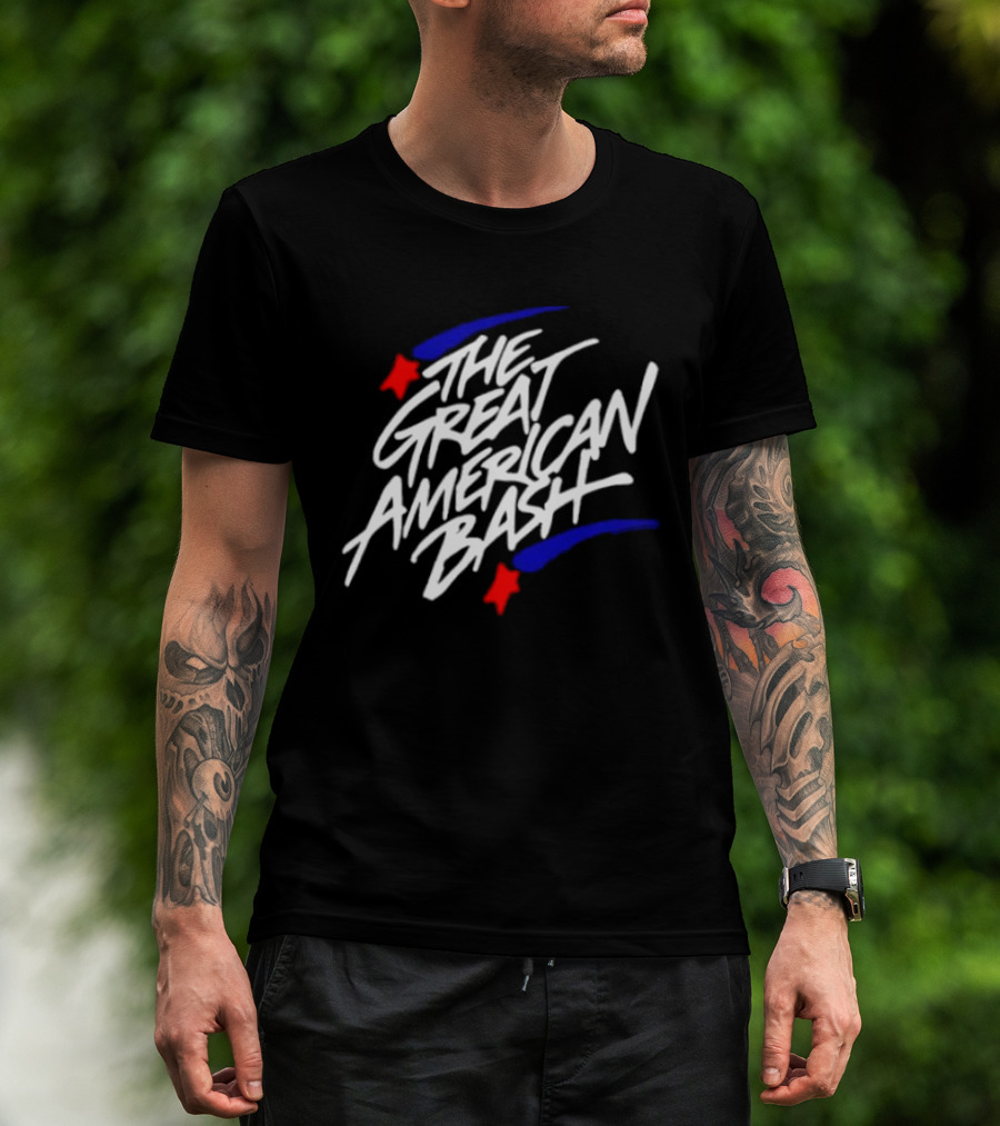 WWE The Great American Bash Wrestling Event Red Star Blue Streaks T-Shirt