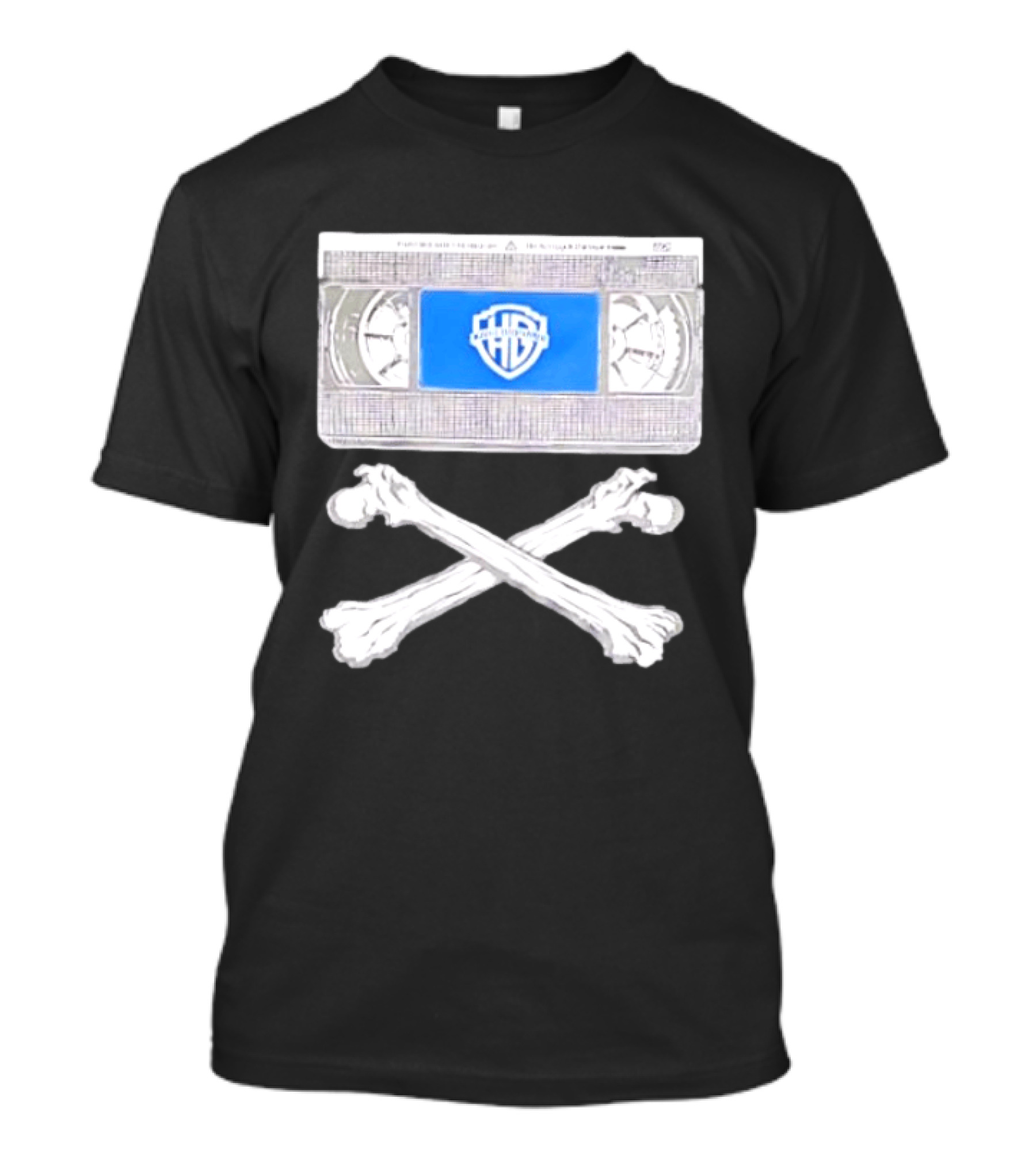 Warner Brothers VHS Tape Crossbones Skull T-Shirt