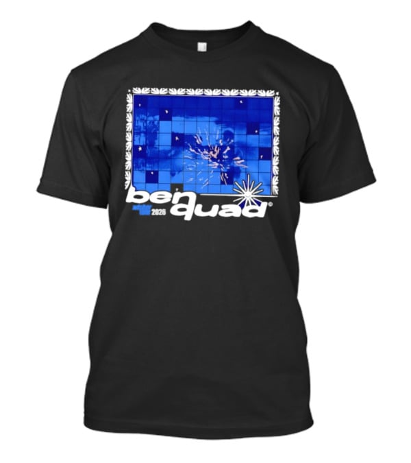 Ben Quad Wisher Tour 2026 Blue Tile Star Pattern Explosion T-Shirt