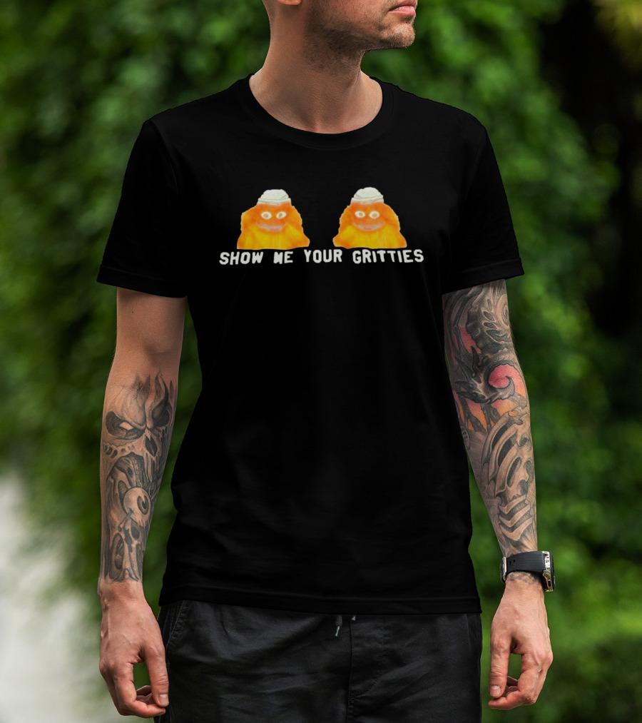 Show Me Your Gritties Iconic Orange Mascot Humor T-Shirt