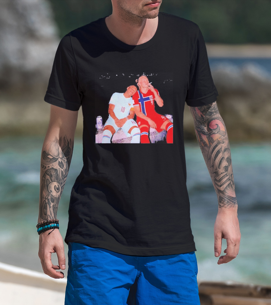 Kylian Mbappé France 10 Erling Haaland Norway 9 Soccer Friendship Fan T-Shirt