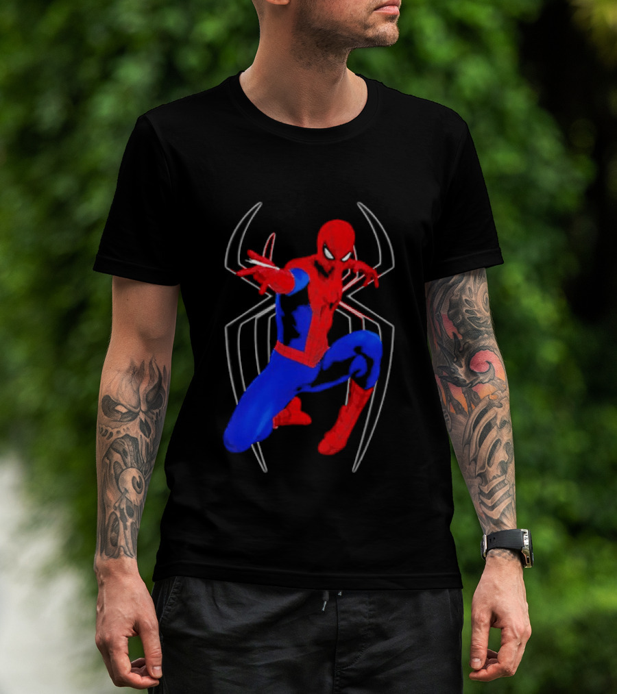 Spider Man Marvel Web Shooting Comic Book Action T-Shirt