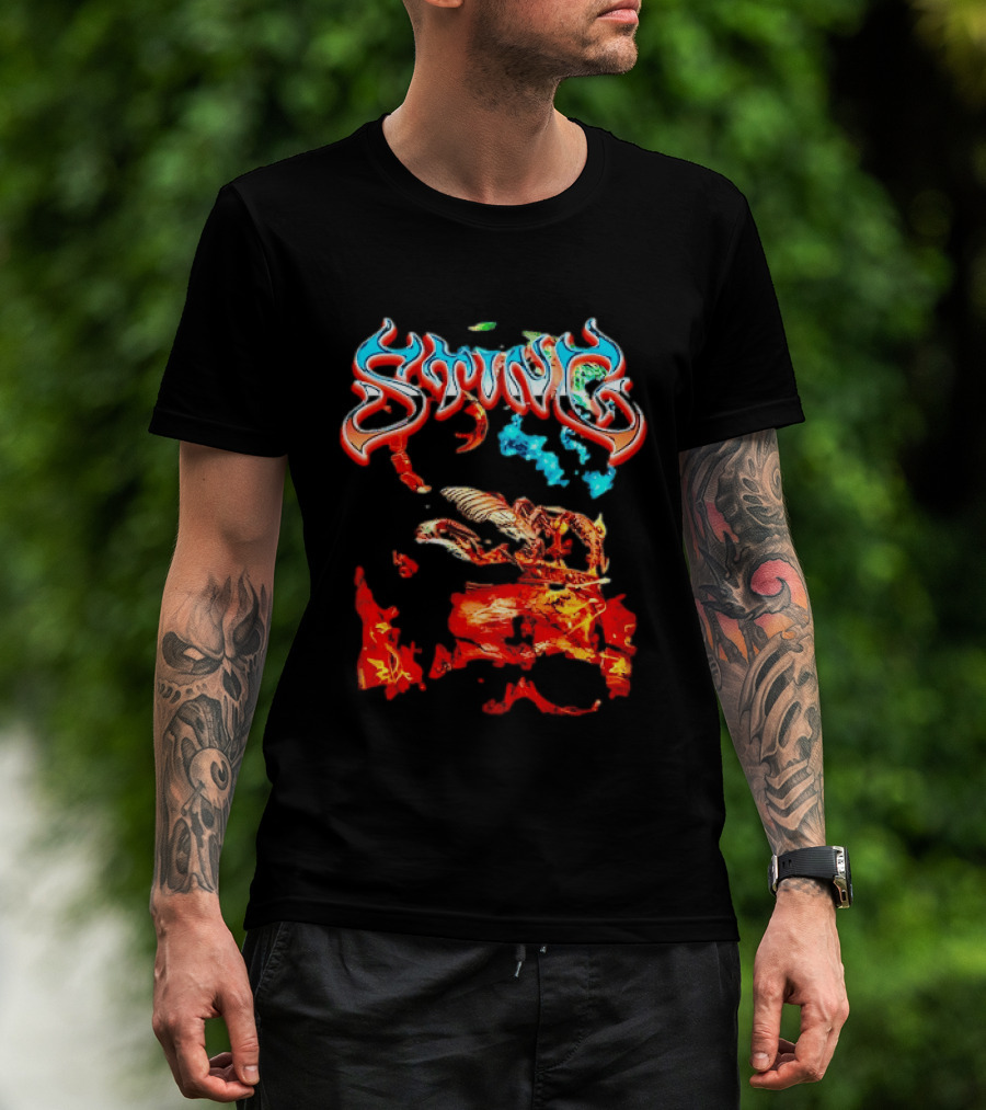 Sting Scorpion Skull Flaming Space T-Shirt