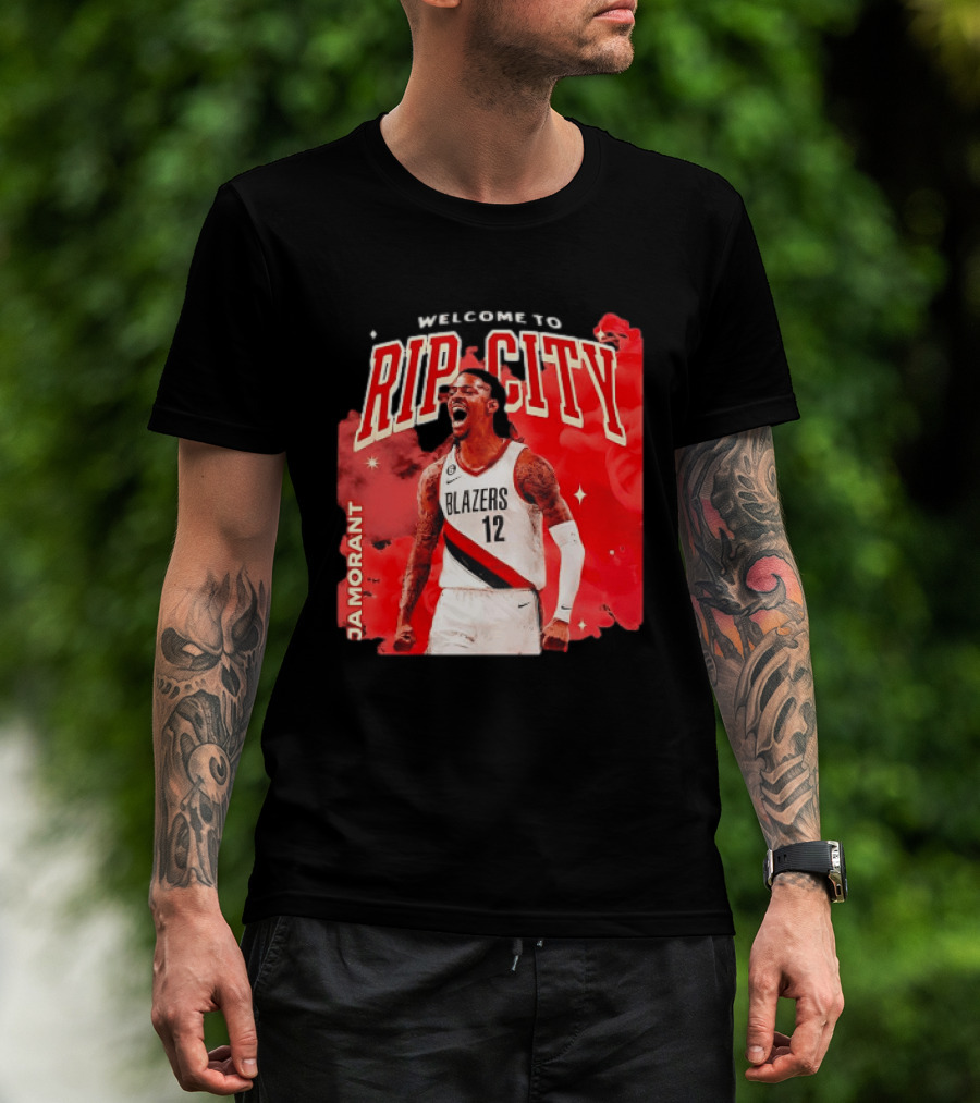 Ja Morant Welcome To Rip City Portland Trail Blazers Blazing Energy T-Shirt