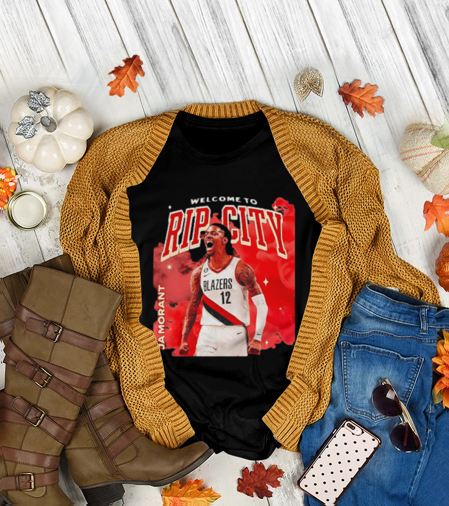 Ja Morant Welcome to Rip City Portland Trail Blazers Blazing Energy T-Shirt