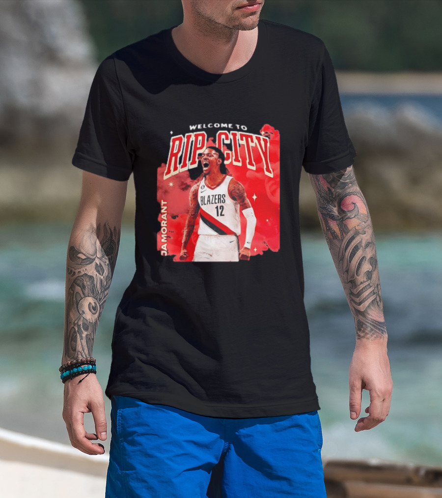 Ja Morant Welcome To Rip City Portland Trail Blazers Blazing Energy T-Shirt