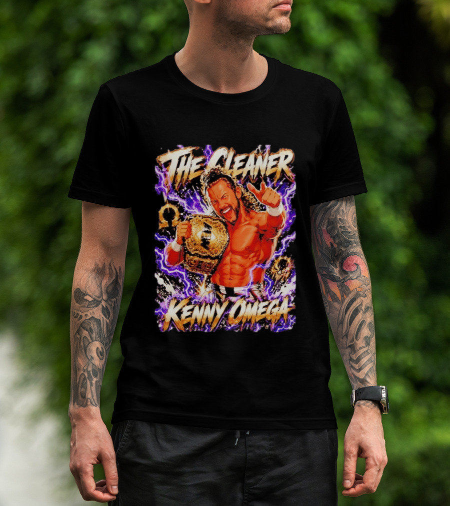 The Cleaner Kenny Omega Pro Wrestling Champion Belt Purple Lightning T-Shirt
