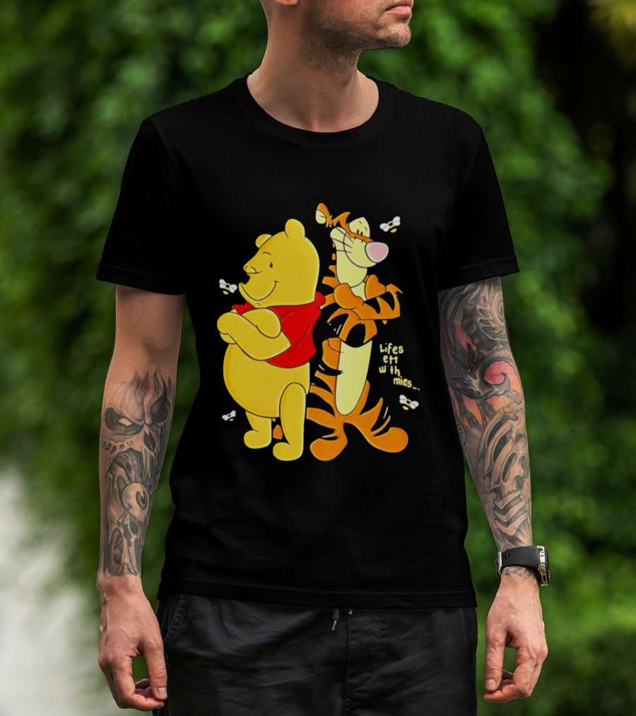 Lifes Better With Homies Winnie The Pooh And Tigger Bees T-Shirt