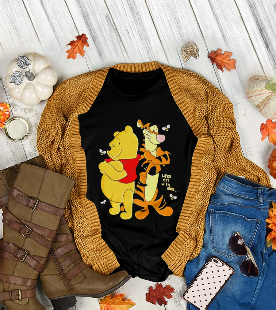 Lifes Better with Homies Winnie the Pooh and Tigger Bees T-Shirt
