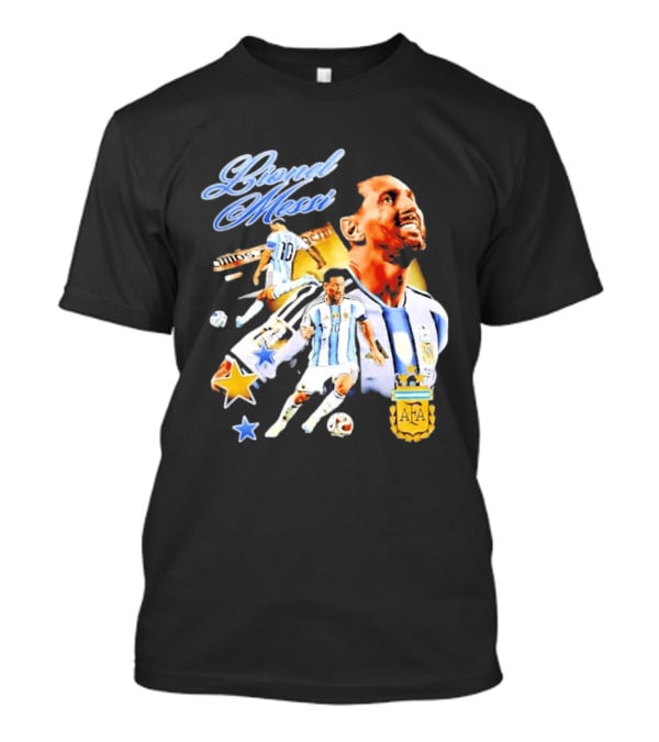 Lionel Messi Argentina National Football Team AFA Striker Soccer Star Blue White Kit T-Shirt