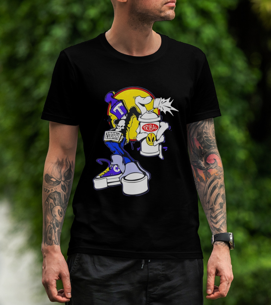 Tribal Zodak Graffiti Urban Streetwear Style Retro Hip Hop T-Shirt