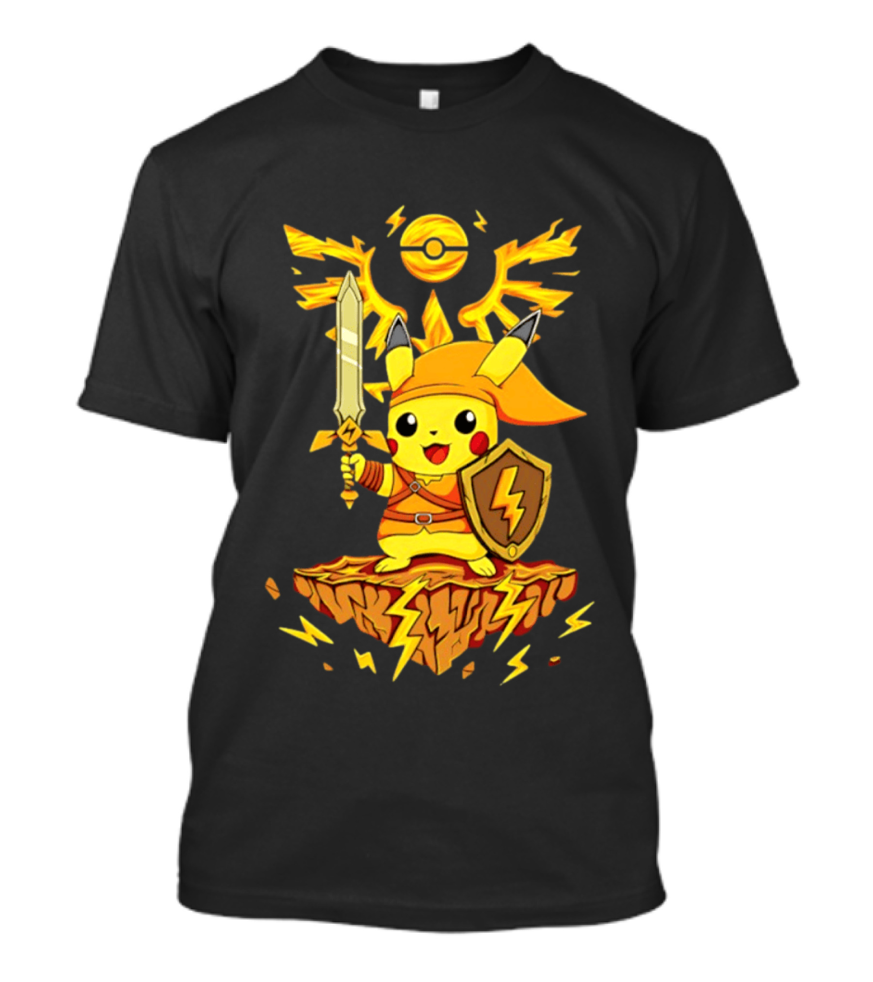 Pikachu Of Link Legend Of Electric Sword And Lightning Shield T-Shirt
