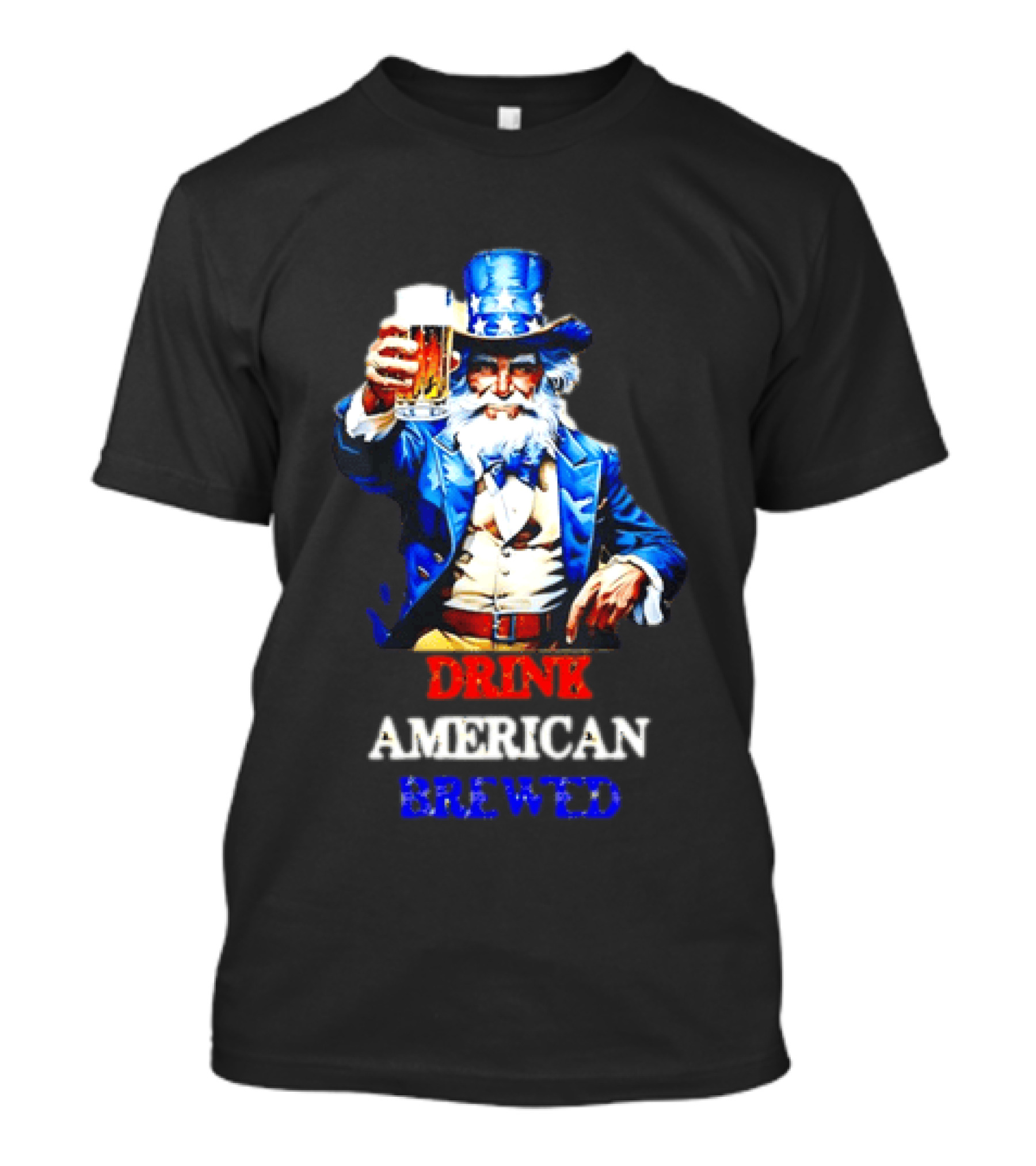 PlanetBeerGear Drink American Brewed Uncle Sam Beer Cheers T-Shirt