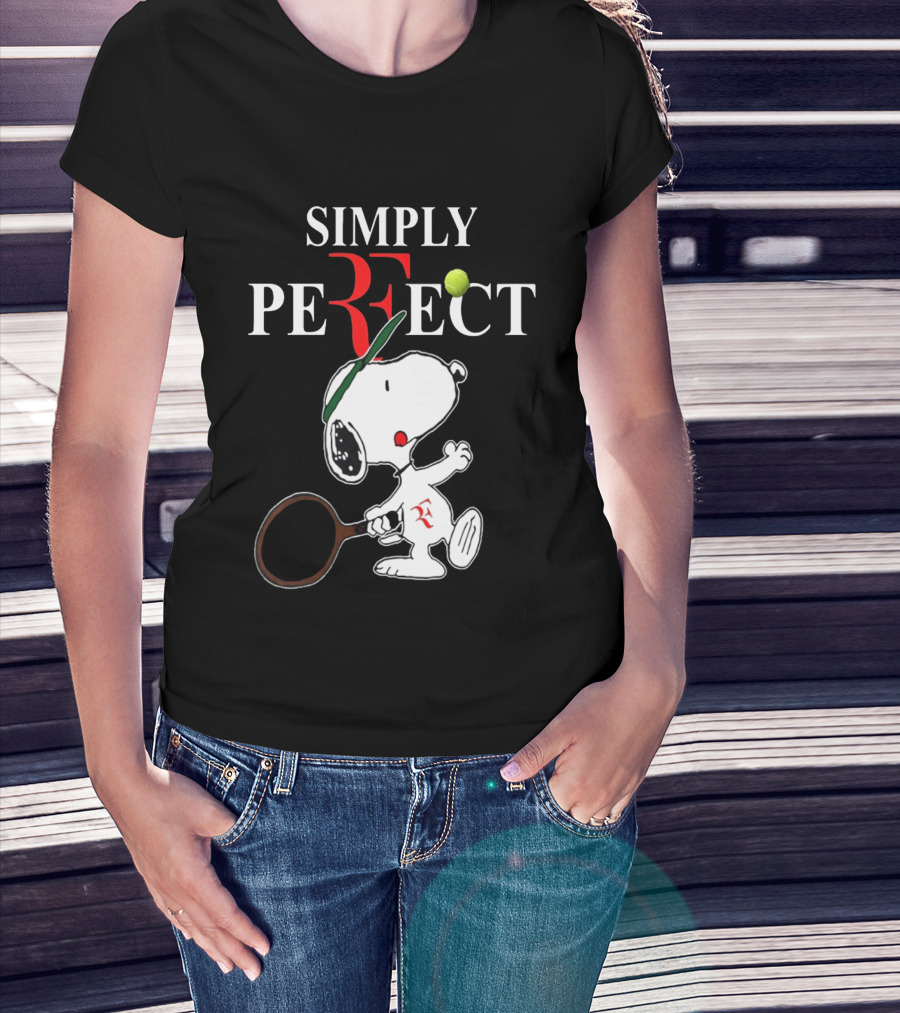 Snoopy Roger Federer Simply Perfect Tennis Player Peanuts T-Shirt