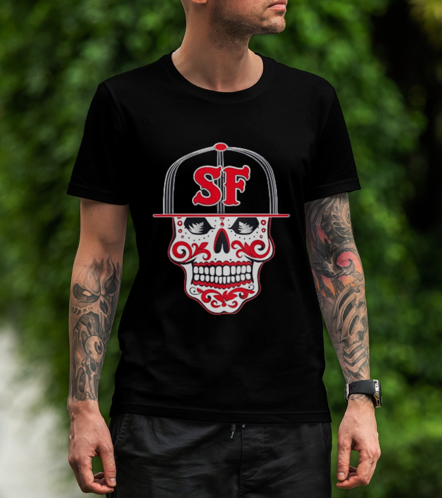 Sf Sugar Skull San Francisco Hat Baseball T-Shirt