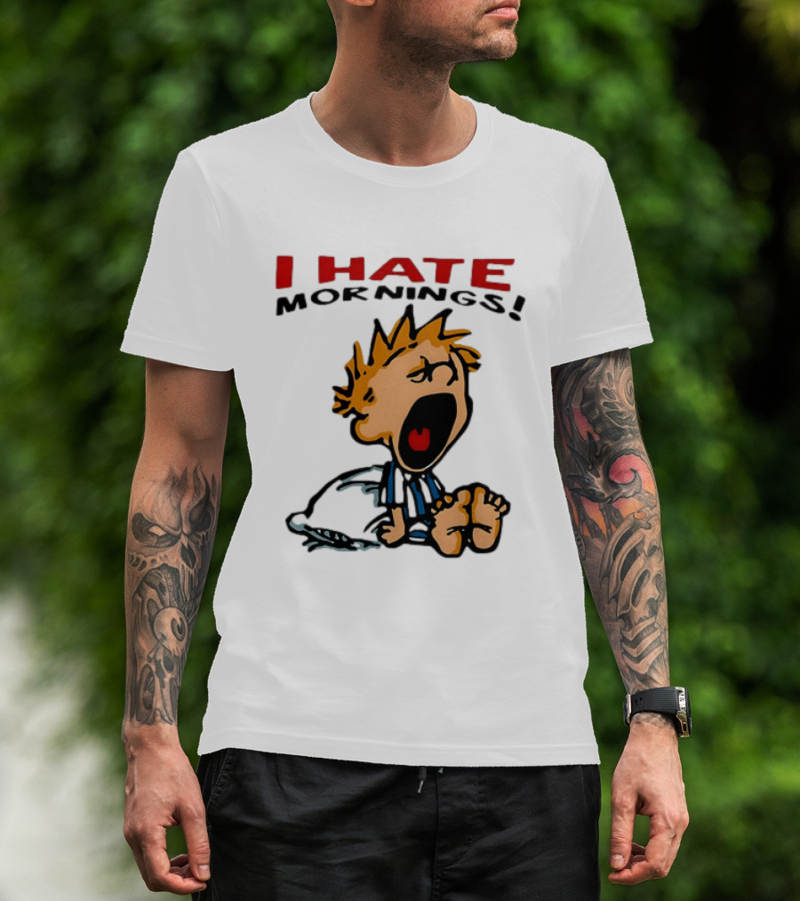 Calvin I Hate Mornings Comic T-Shirt