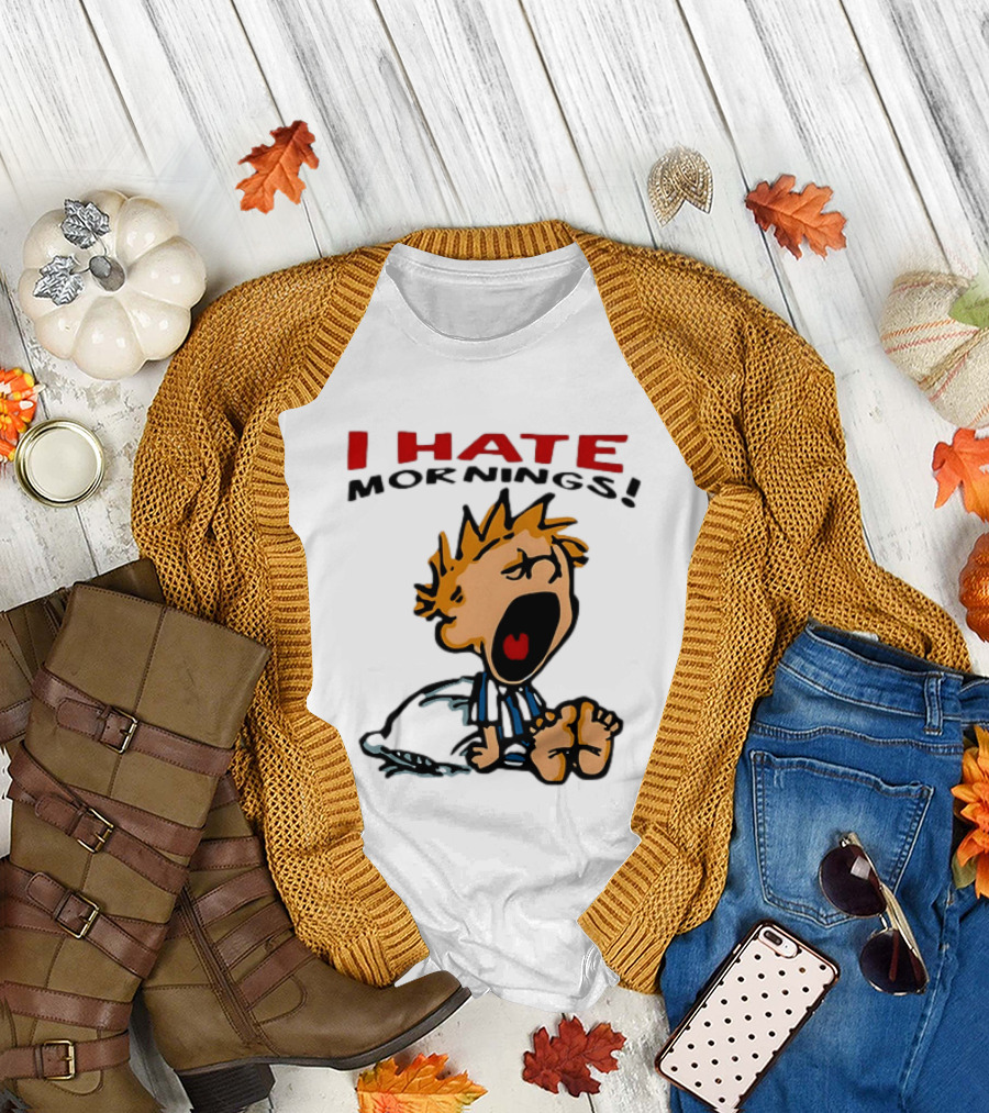 Calvin I Hate Mornings Comic T-Shirt