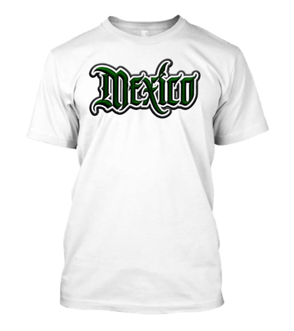 Mexico Gothic Embroidered Green And Grey White T-Shirt