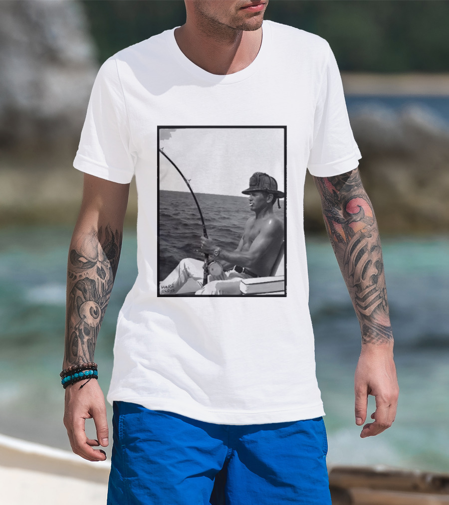 Paul Newman Fishing Wrk Hrd Ply Hrd HARRISON1973 T-Shirt