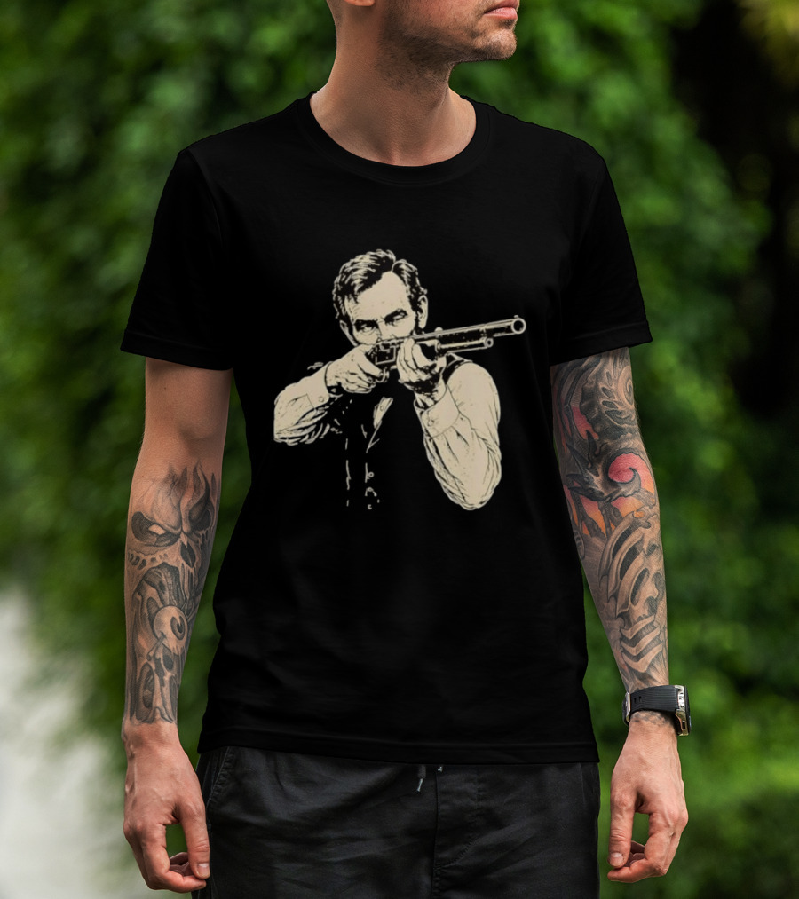 Abraham Lincoln With Lever Action Rifle Famous United States President T-Shirt