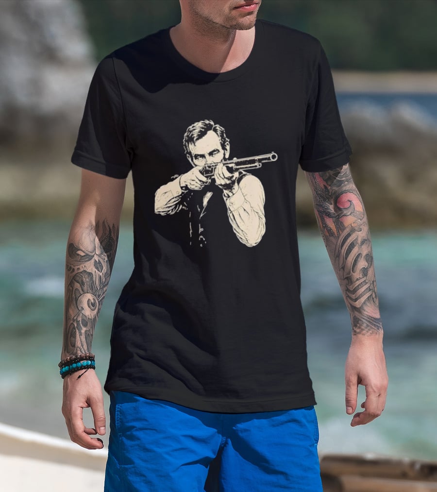 Abraham Lincoln With Lever Action Rifle Famous United States President T-Shirt