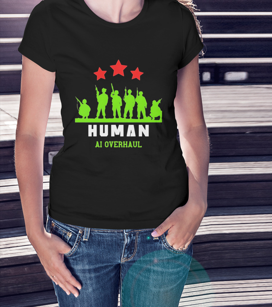 AI Overhaul Human Soldiers With Red Stars T-Shirt