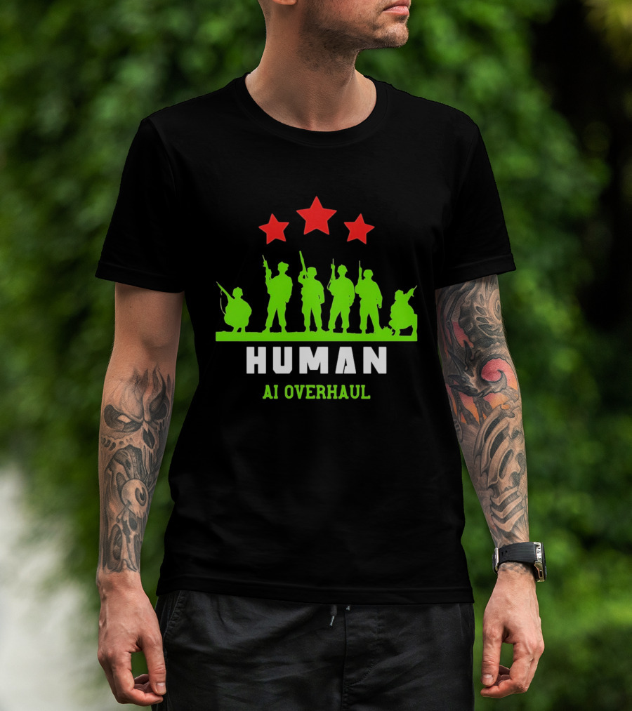 AI Overhaul Human Soldiers With Red Stars T-Shirt