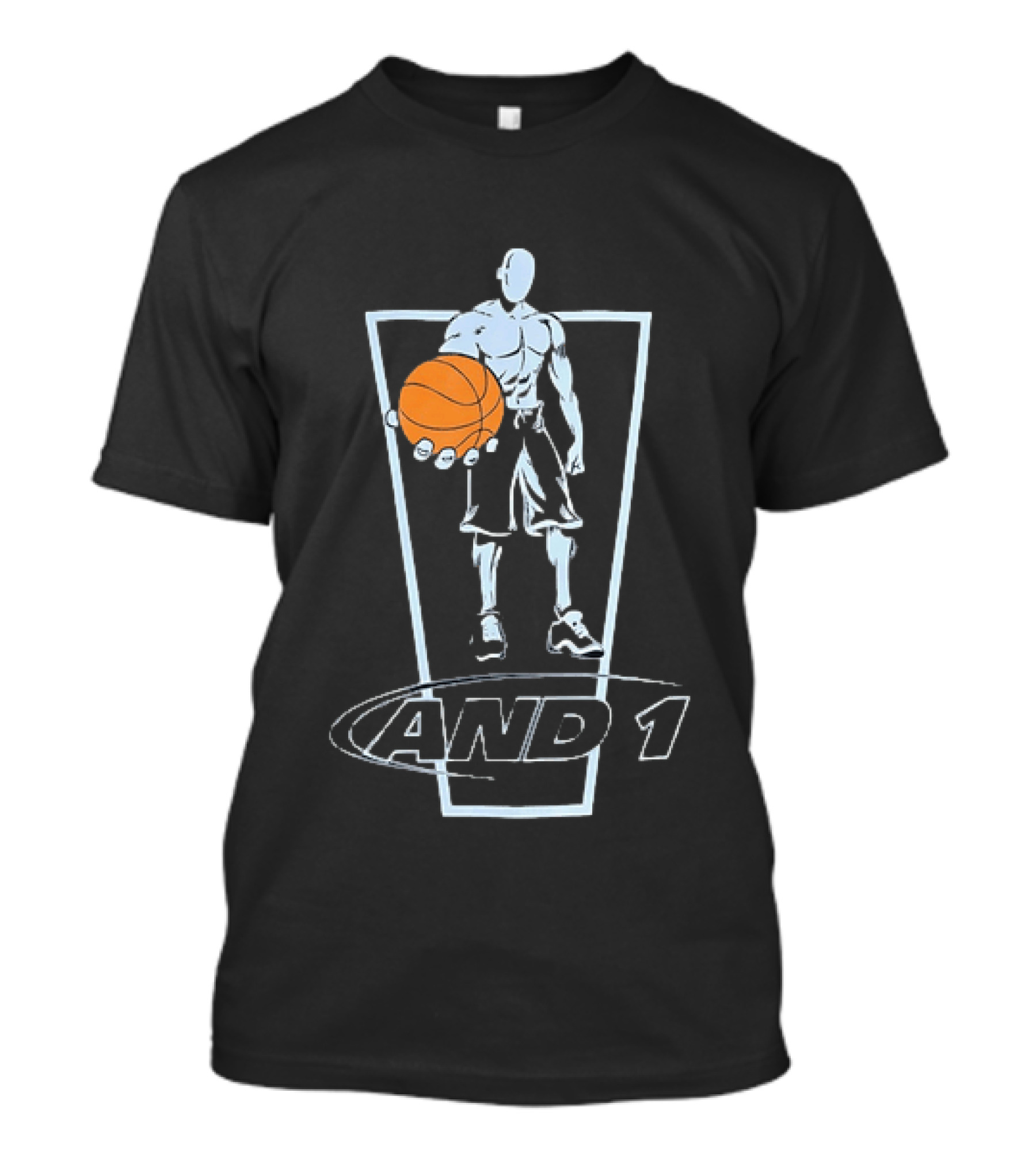 AND 1 Basketball Player With Orange Ball T-Shirt