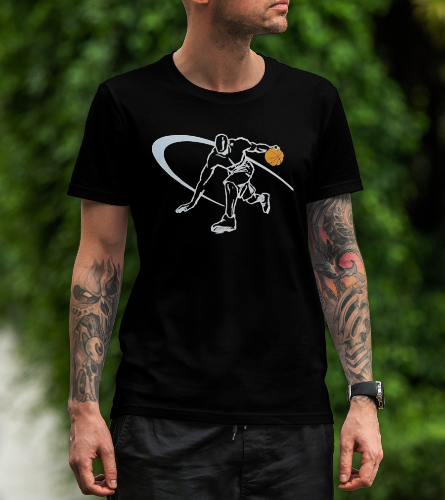 Basketball Player Dribbling Motion With Dynamic Arc T-Shirt