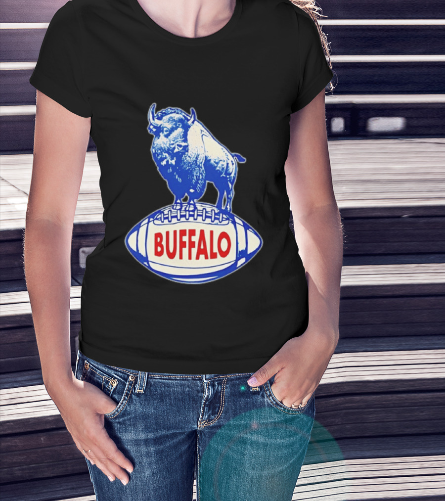 Buffalo Bills Vintage Standing Bison On Football Retro Nostalgia T-Shirt