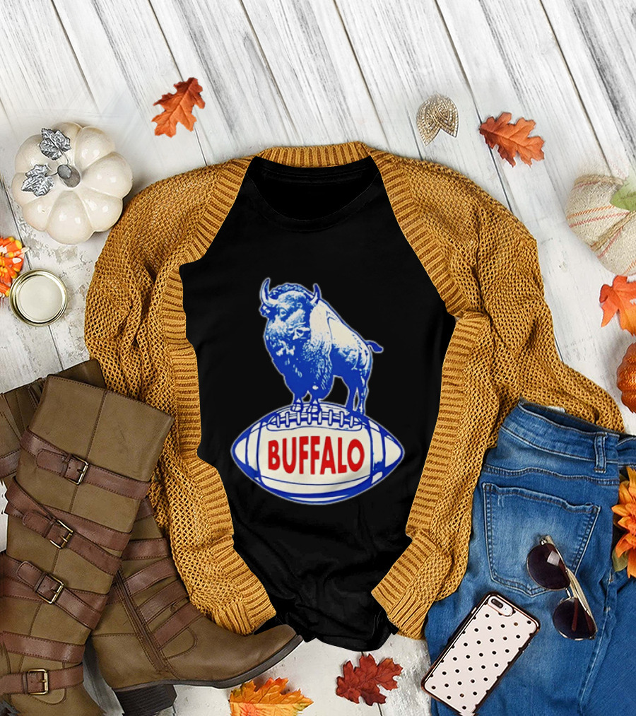 Buffalo Bills Vintage Standing Bison on Football Retro Nostalgia T-Shirt