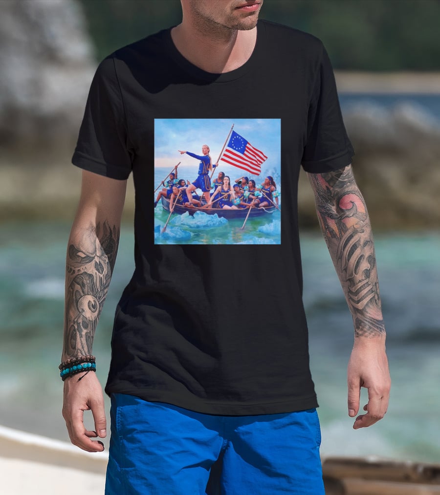 Indiana Fever Crossing The Delaware With Floaties Basketball Team T-Shirt