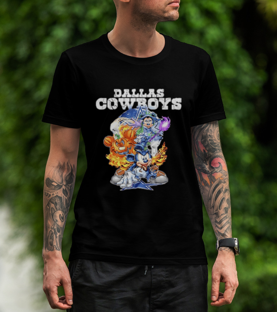 Dallas Cowboys Disney Halloween Mickey Pumpkin Magic Collaboration T-Shirt