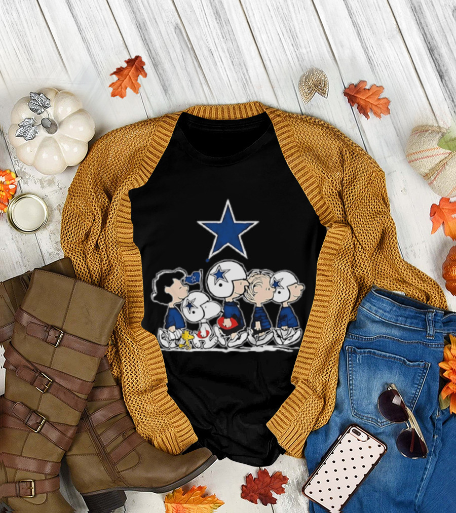 Abbey Road Dallas Cowboys Peanuts Characters Star T-Shirt