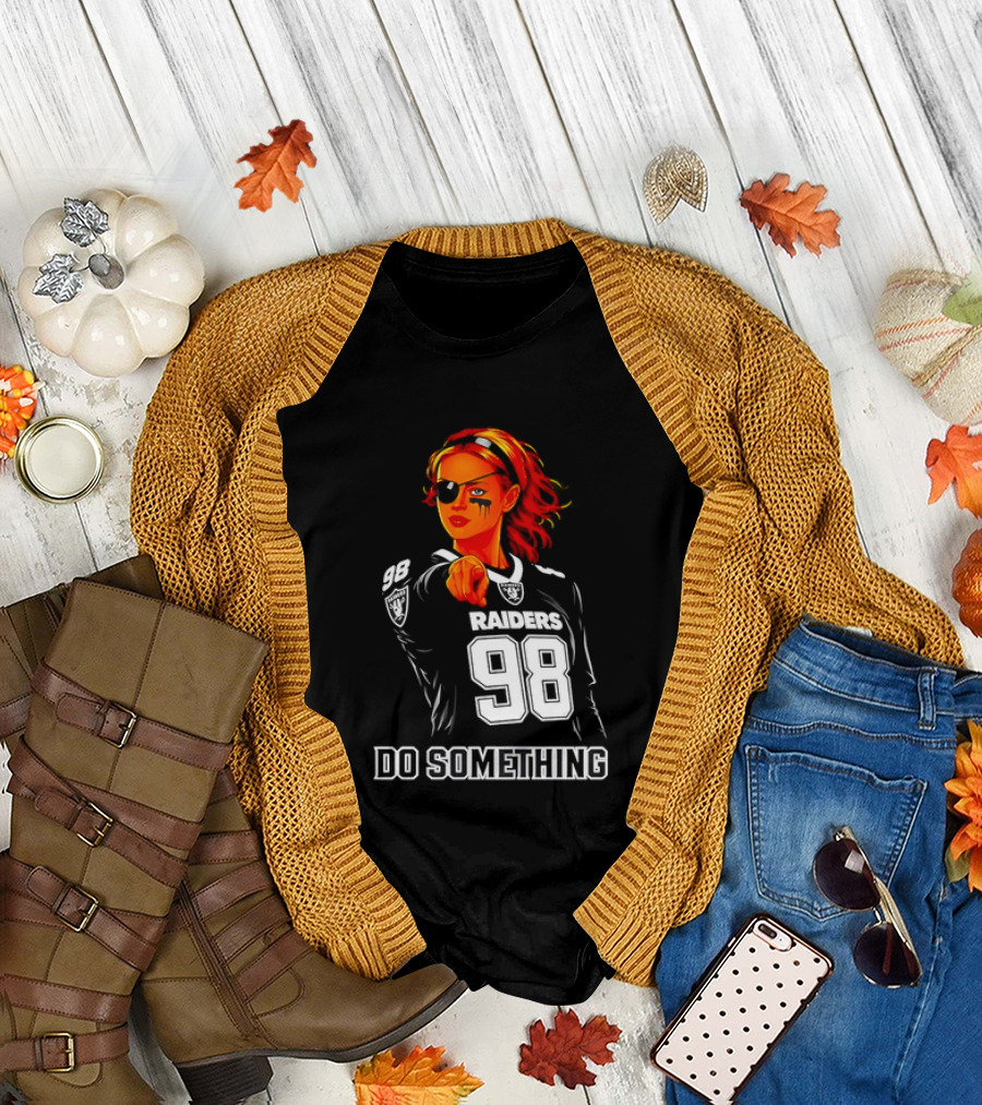 Do Something Raiders 98 Football Woman Pointing T-Shirt