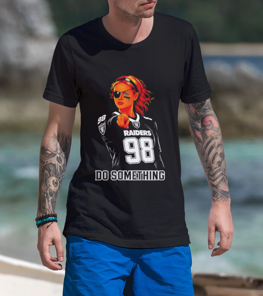 Do Something Raiders 98 Football Woman Pointing T-Shirt
