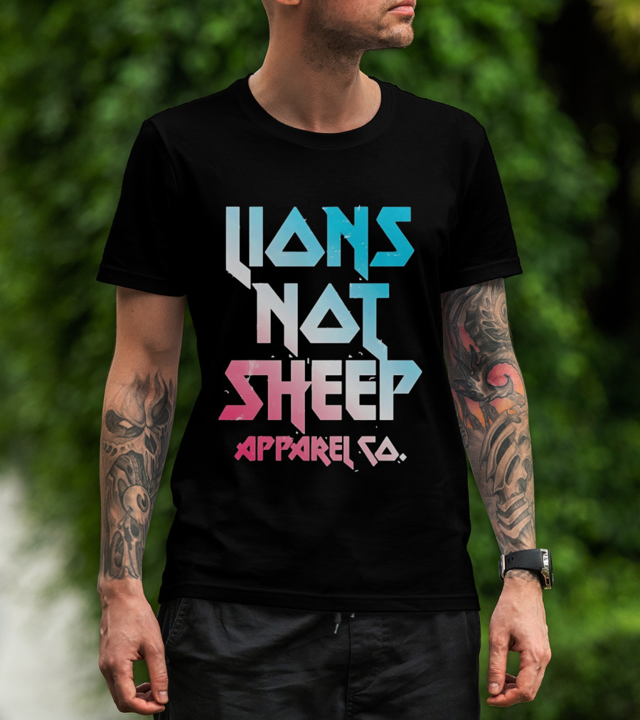 Lions Not Sheep Apparel Co. Mens Tagline Print T-Shirt