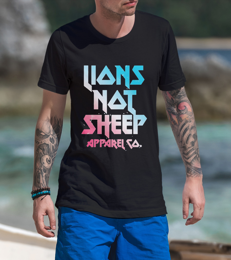 Lions Not Sheep Apparel Co. Mens Tagline Print T-Shirt