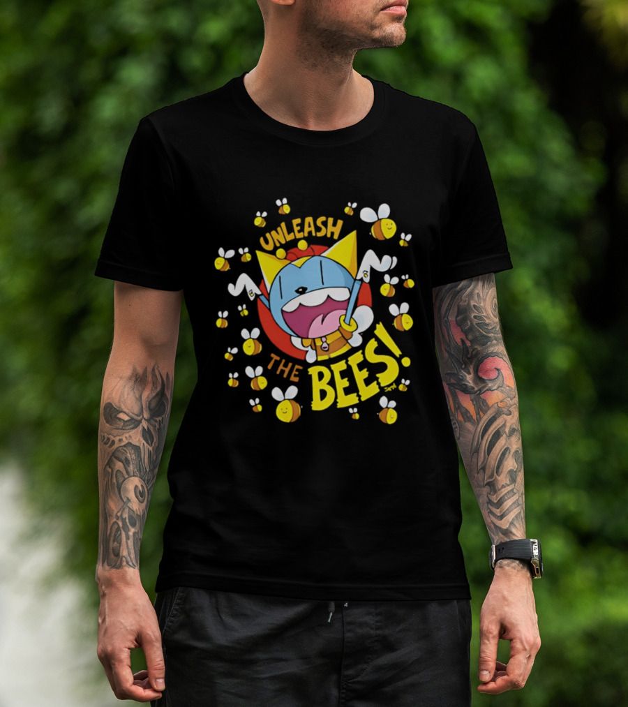 Unleash The Bees Looshkin Cartoon Character Honeycombs T-Shirt