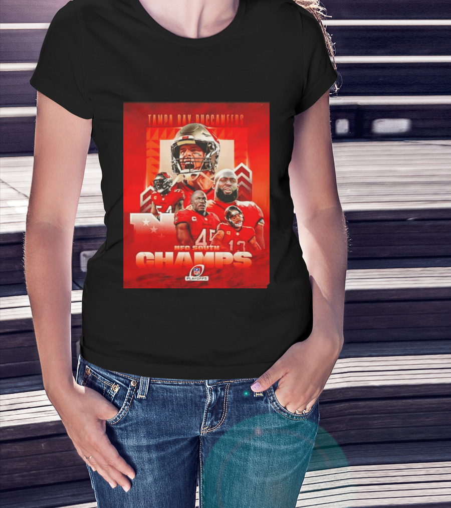 Tampa Bay Buccaneers NFL Playoffs NFC South Champs Celebration T-Shirt