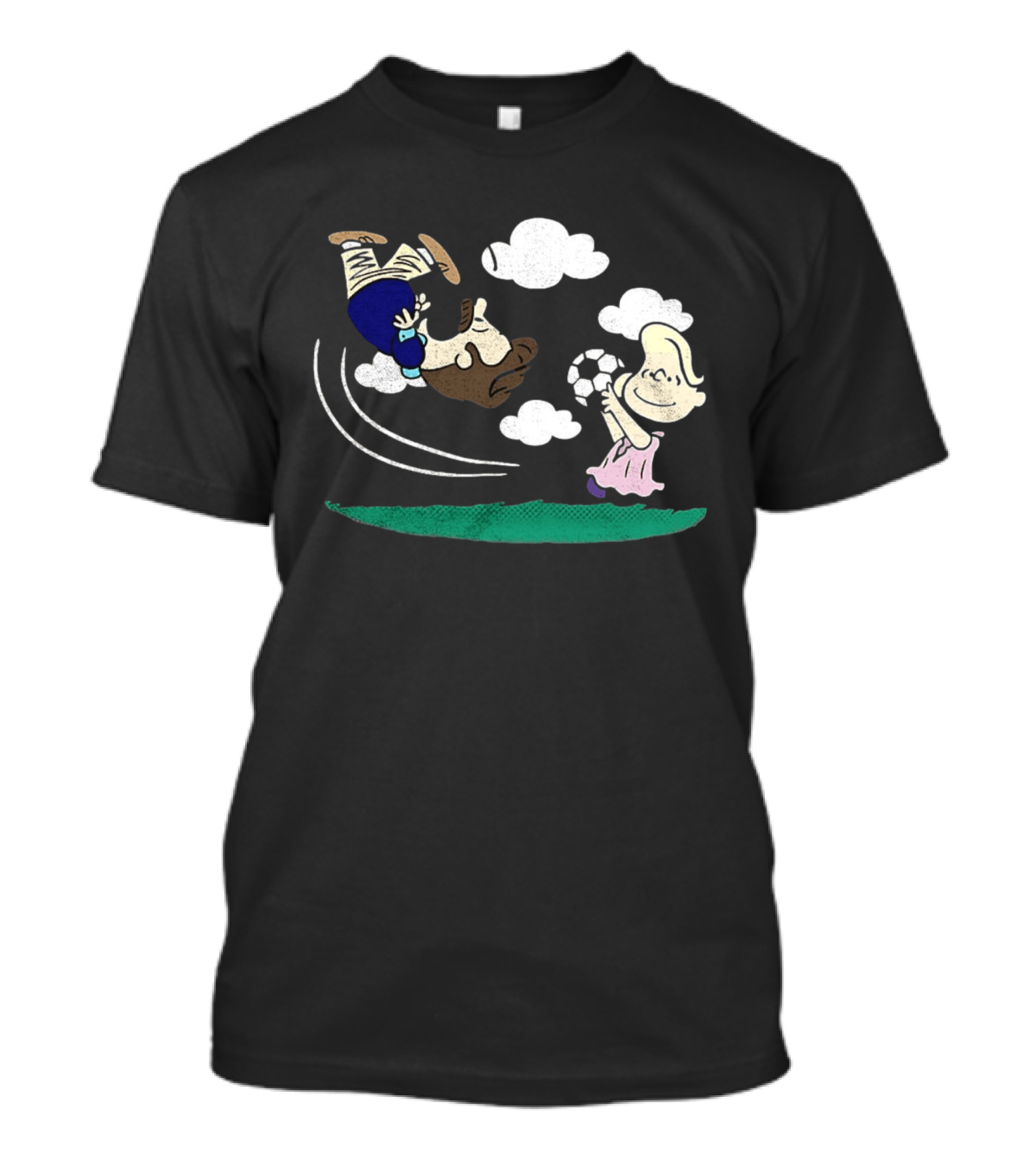 Ted And Rebecca Lucy Van Pelt Lassonuts Peanuts Football Kick T-Shirt