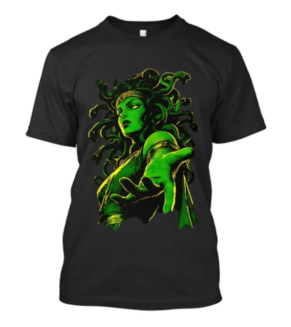Medusa Mythology You Won't Feel A Thing Green Aura Serpent Hair T-Shirt